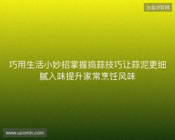 巧用生活小妙招掌握捣蒜技巧让蒜泥更细腻入味提升家常烹饪风味