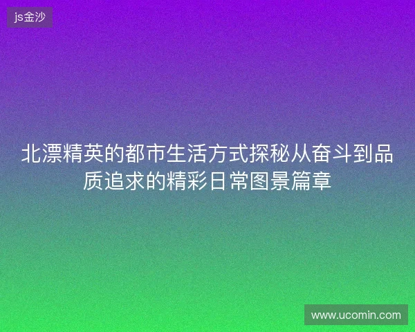 北漂精英的都市生活方式探秘从奋斗到品质追求的精彩日常图景篇章 北漂精英的都市生活方式探秘从奋斗到品质追求的精彩日常图景篇章